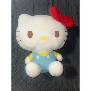 Hello Kitty 20" Plush Toy Large Soft Stuffed Animal Blue Overalls Red Bow 2021